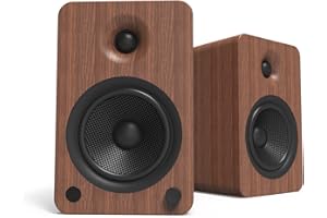 Kanto YU6WALNUT Powered Bookshelf Speakers with Bluetooth and Phono Preamp | Pair | Walnut