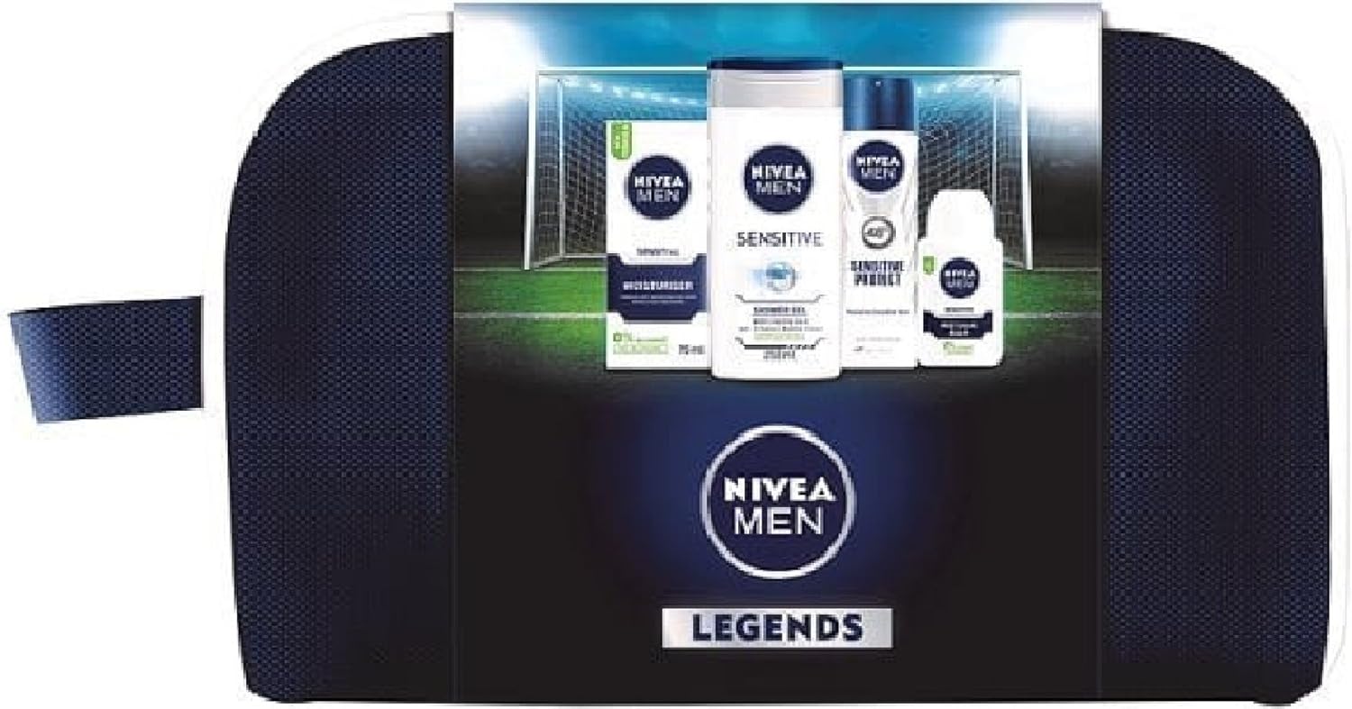 Nivea Men Sensitive Washbag Gift Set Nivea Men Sensitive 4 Item Gift Set, 4 Count (Pack of 1)