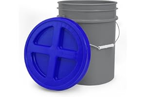 EPACKAGESUPPLY 5 Gallon Gray Bucket with Gamma Seal Screw on Airtight Lid, Food Grade Storage, Premium HPDE Plastic, BPA Free, Durable 90 Mil All Purpose Pail, Made in USA