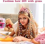 Pipihome Hair Gem Stamper 180 Rhinestones Kit for Girls 5-10 Year Olds Hair view 5