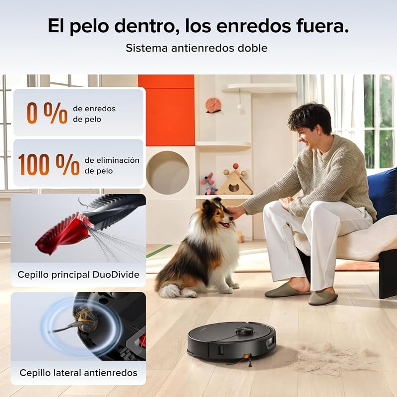 Qrevo 2 Pro Set Robot Aspirador Succión Extrema de 25000 Pa,Negro
