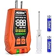 MESTEK Outlet Tester with GFCI - Electrical Voltage Tester Receptacle Tester with LCD Color Display, AC Voltage Socket Checke