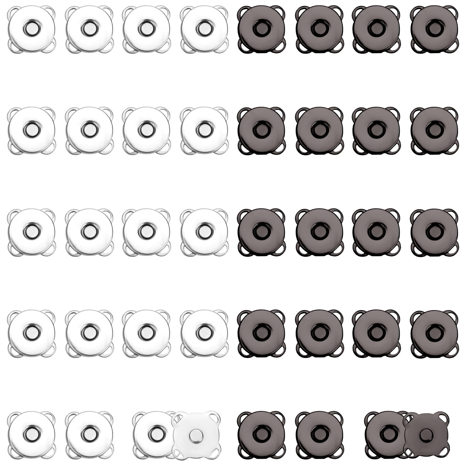 Photo 1 of 20 Sets of Magnetic Buttons, 0.39in/10mm Smooth Magnet Snap Buttons Closures for Clothing Plum Magnetic Snap Button Fasteners for Bags with Strong Magnetism for Purses Sewing Crafts