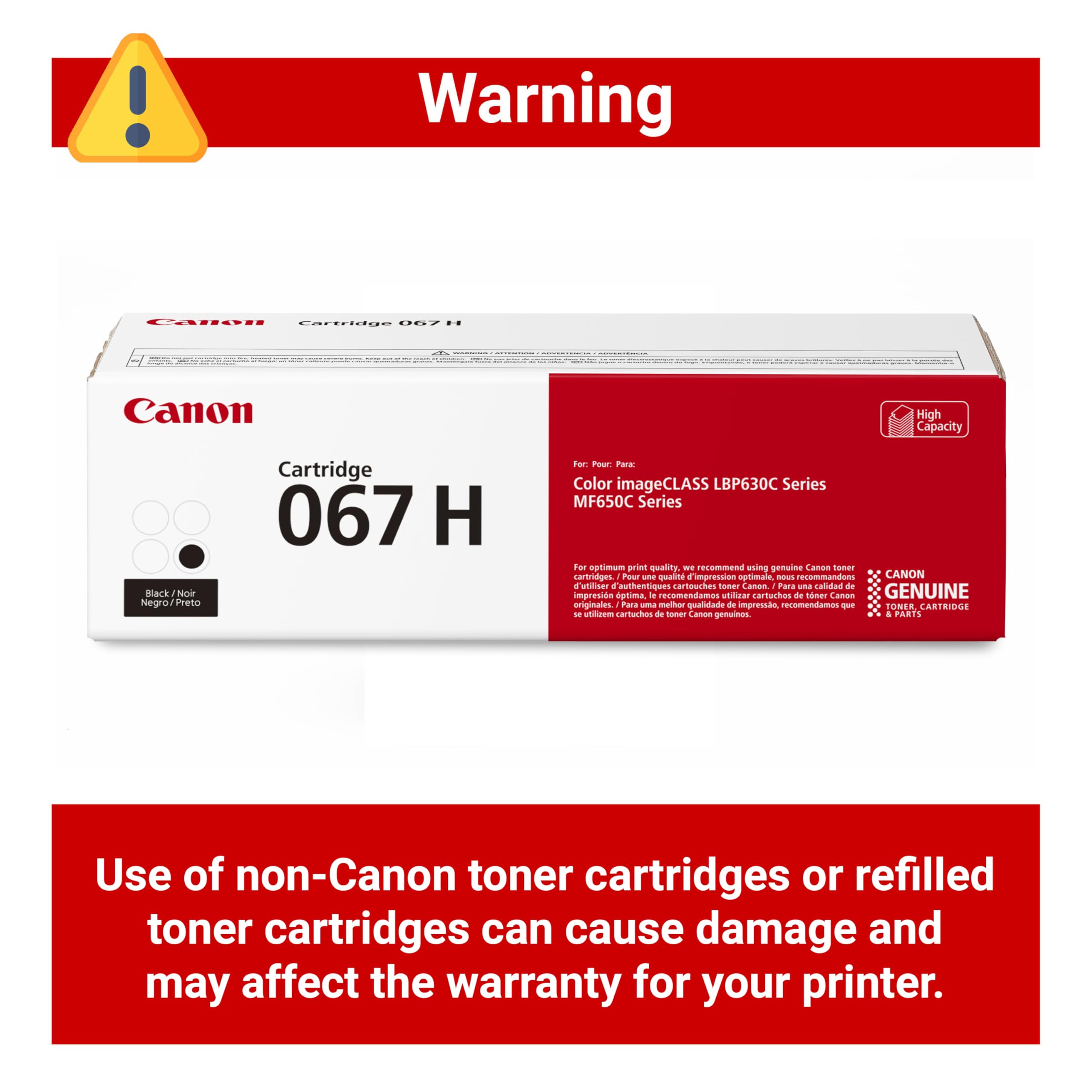 Canon Genuine 067 Black Toner Cartridge High Capacity Compatible with LBP633Cdw, LBP632Cdw, MF652Cdw, MF653Cdw, MF654Cdw, MF656Cdw