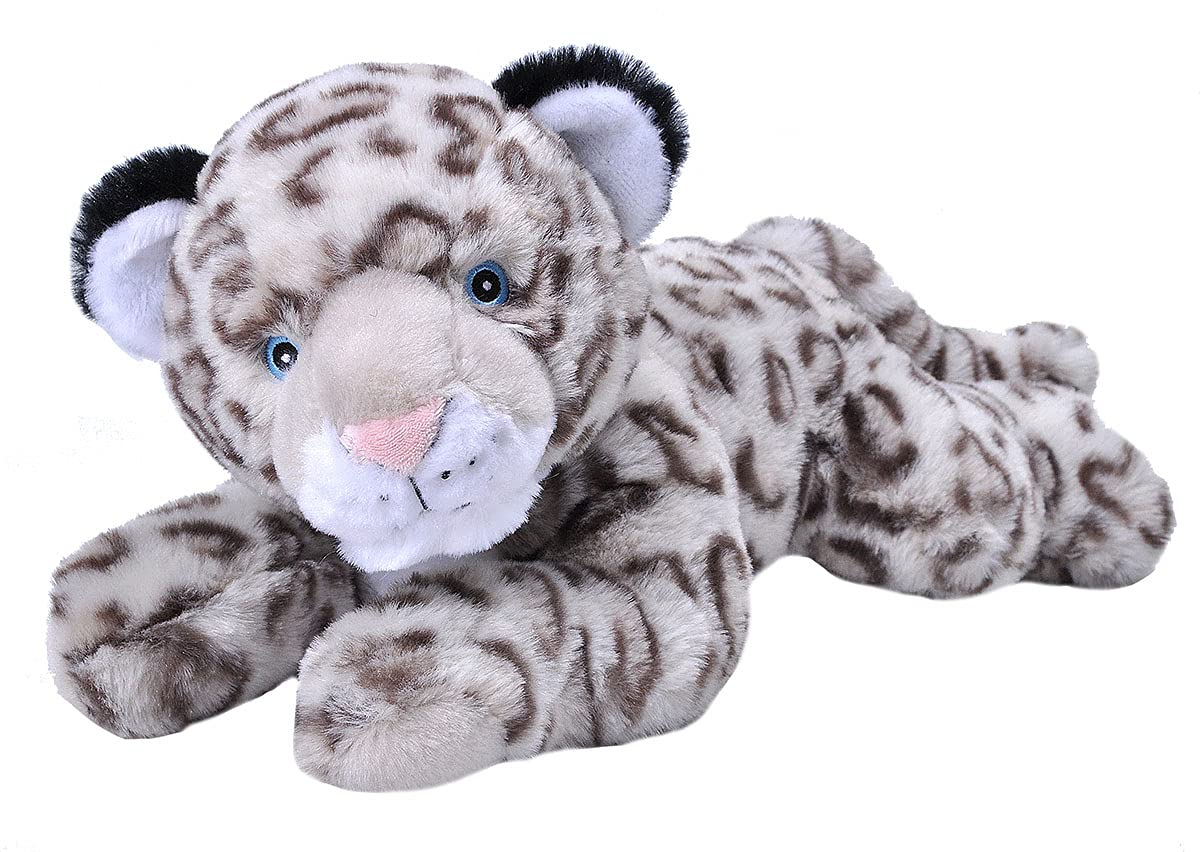 Wild Republic EcoKins Snow Leopard Stuffed Animal 12 inch, Eco Friendly Gifts for Kids, Plush Toy, Handcrafted Using 16 Recycled Plastic Water Bottles