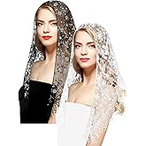 BOARDFEB 2 Pcs Mass Veil Triangle Mantilla Cathedral Head Covering Chapel Veil Latin Scarf Latin Mass Head Covering Veils