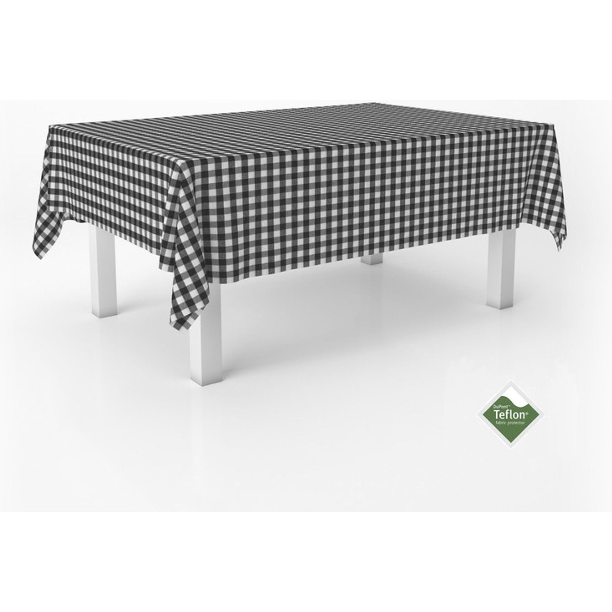 ECOMMERC3 | Stain Resistant Vichy Tablecloth for Rectangular Table Size 100 x 140 cm - Vichy Tablecloth Extra Soft and Waterproof Touch Black