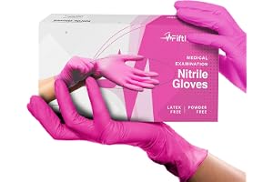 FifthPulse Fuchsia Hot Pink Nitrile Disposable Gloves -3 Mil Medical Exam Nitrile Gloves -Powder and Latex Free