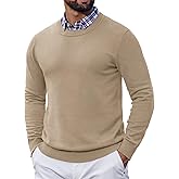 COOFANDY Mens Crewneck Sweater Pullover Knit Sweater Lightweight Sweaters with Ribbing Edge