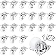 Maitys 24 Pcs 1" Low Profile Casters Wheels for Furniture Small Swivel Caster with No Noise 360 Degree Top Plate 22 Lbs Weighs Capacity Each Caster for Furniture Appliances (Screws Included)