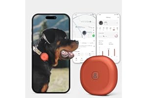 Molly&Cody GPS + Bluetooth Pet Tracker for Cats & Dogs – Real‑Time Tracking, Virtual Fence, IP67 Waterproof, Up to 60‑Day Battery, Health Monitoring, iOS/Android – Subscription Required (Red)