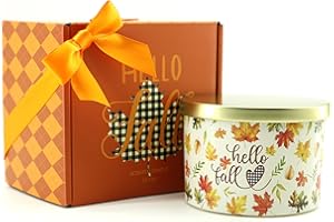LIHOME Fall Candles, Fall Decorations for Home - Fall Gifts for Women, Natural Soy Wax Apple Cinnamon Scented Candles(12.7oz)