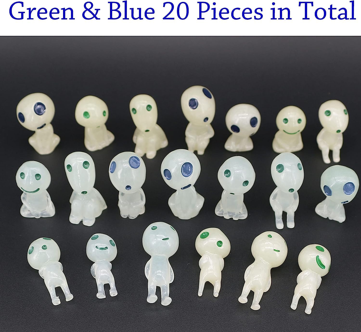 Qingo Fairy Garden Accessories Tree Elves Easter Egg Fillers Glow in Dark Basket Stuffers Garden Alien Decor Miniature for Micro Landscape Outdoor Status Patio Lawn Yard Kit