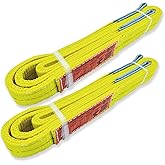 2-Ply Lifting Straps 2”x 4 ft Webbing Sling Tree Saver 2Pack Heavy Duty Web Strap Rigging Moving Towing Hoisting Gear KODIAK STRAPS