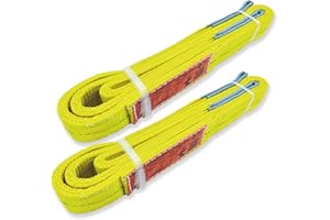 2-Ply Lifting Straps 2”x 6 ft Webbing Sling Tree Saver 2Pack Heavy Duty Web Strap Rigging Moving Towing Hoisting Gear KODIAK STRAPS
