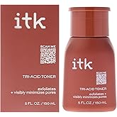 ITK Tri-Acid Facial Toner with AHA, BHA, PHA + Niacinamide - Exfoliate Face + Minimize Pores - Salicylic + Lactic Acid - Brighten Dark Spots + Glow, 5 Fl Oz