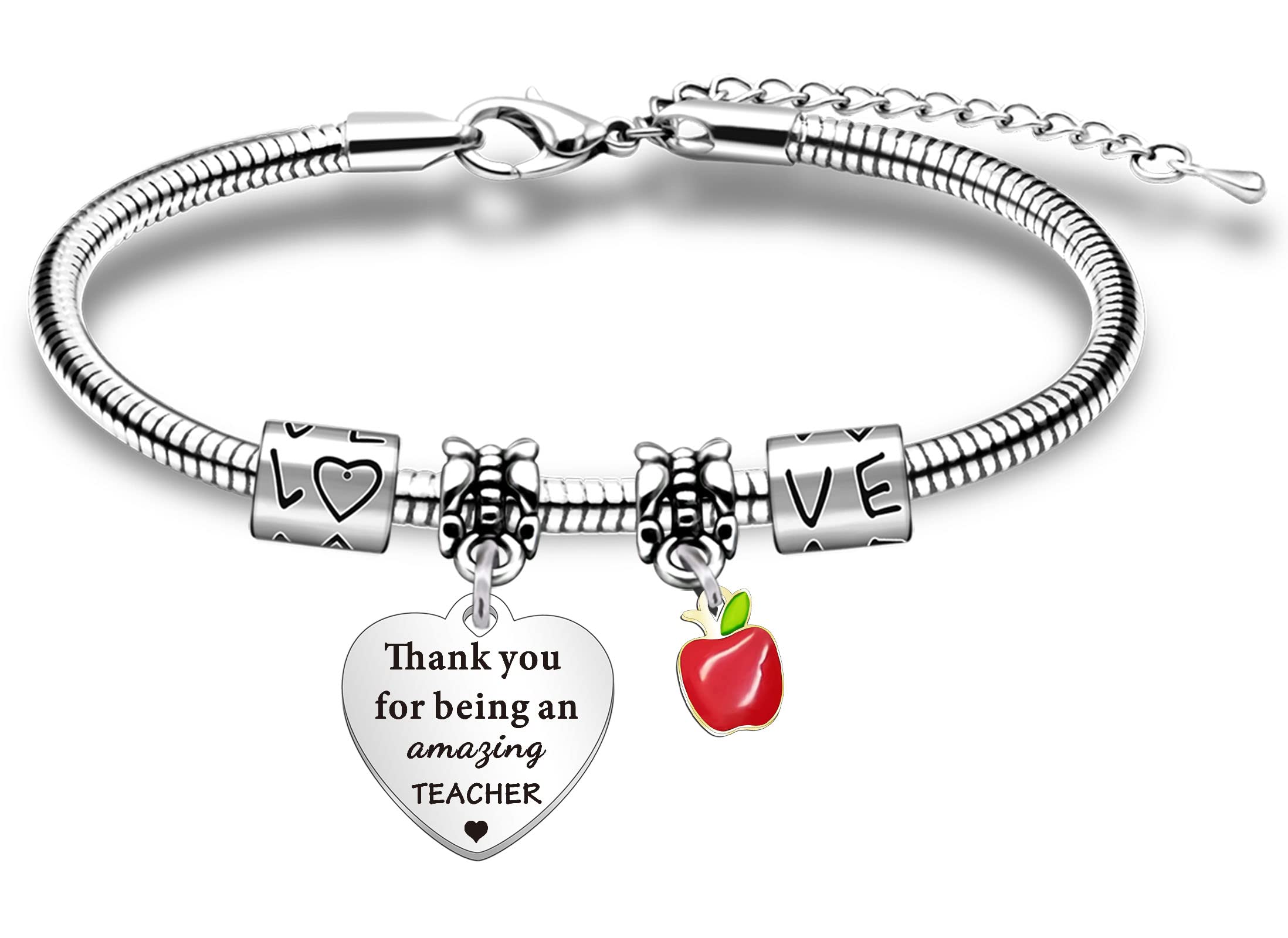 WTOPP Teacher Gifts Thank You Bracelet Gift For Teacher Ideal For Leaving Teachers And Teaching Assistants TA Gifts Teachers Day Birthday Graduation Christmas