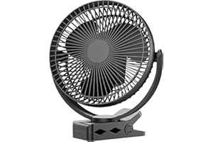 DOROBEEN Clip Fan, 8 Inch Mini Quiet Desk Fan, 10000mAh USB Rechargeable Battery Operated Clip on Fan, USB Desk Fan, Portable Personal Small Fan For Desk, Office,Golf Cart