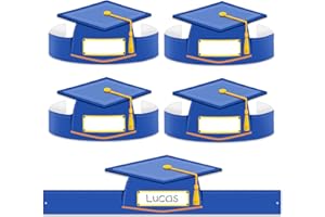 WhatSign Paper Kindergarten Graduation Cap - Preschool Graduation Cap for Kid Students Adjustable Hat 24PCS