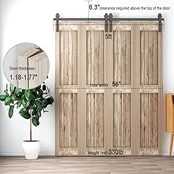 AONAYIOA 60"/5FT Bi-Folding Sliding Barn Door