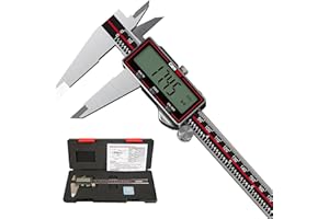 GemRed Wireless Digital Caliper 6 Inch，Data Transfer to Excel/Phone, Stainless Steel Caliper Measuring Tool with Auto-Off, In