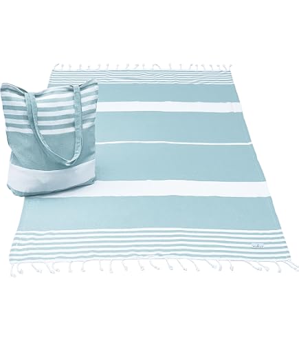Folkulture Turkish Beach Towel 40x72 Inches - Quick Dry Cotton With Tote Bag, Carnival