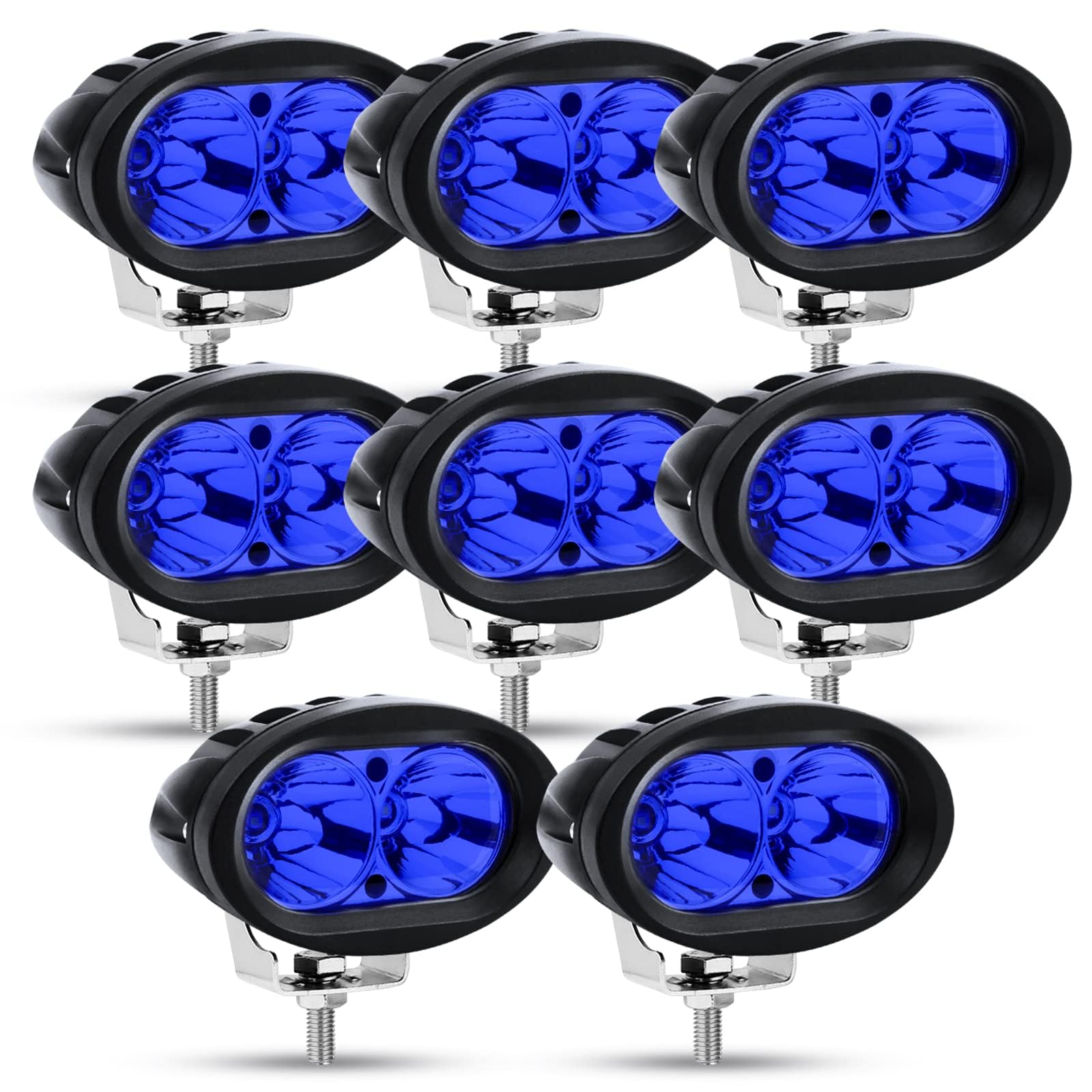 Ygmylandbb Led Forklift Light, 20W LED Forklift Lights 12V-80V Warning Work Lights Spotlight for Fork Truck Security Warehouse Indicator, Oval Blue 8Pcs