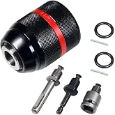 Keyless Drill Chuck for Milwaukee, 1/2-20UNF 1.5-13mm Self-Tightening | Drill Chuck for Multiple Purposes,Including 3/8" SDS-Plus Shank,1/4" Hex Shank,1/2" Impact Wrench Adapter
