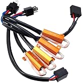 X AUTOHAUX 2pcs H4 9003 HB2 Load Resistor Decoder for LED Headlight | DC 12V 50W 88 Ohm, Error free, Wiring harness adapters, High low beam, for LED Headlight High Low Beam