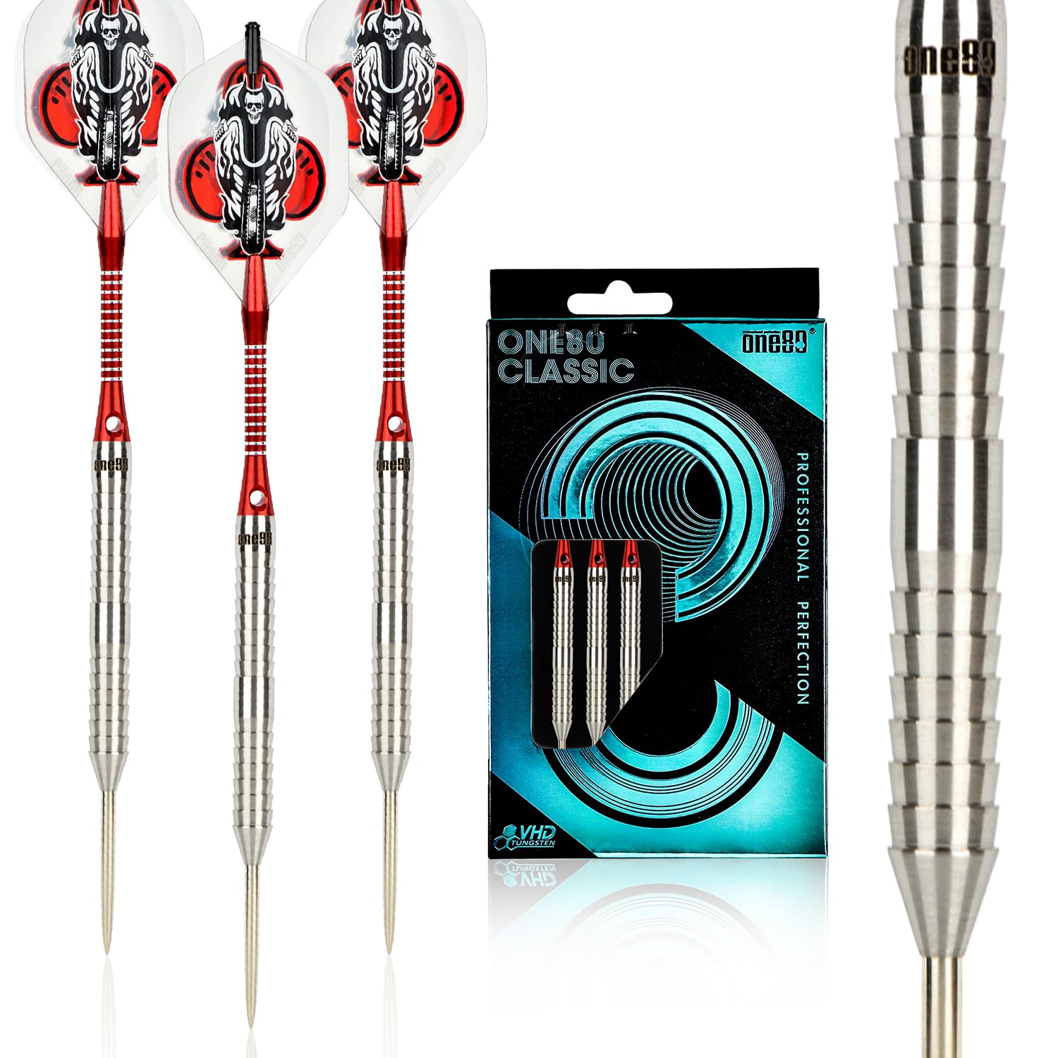 ONE80 90% Tungsten Professional Steel Tip Darts Set with Gift Box (B-24g)