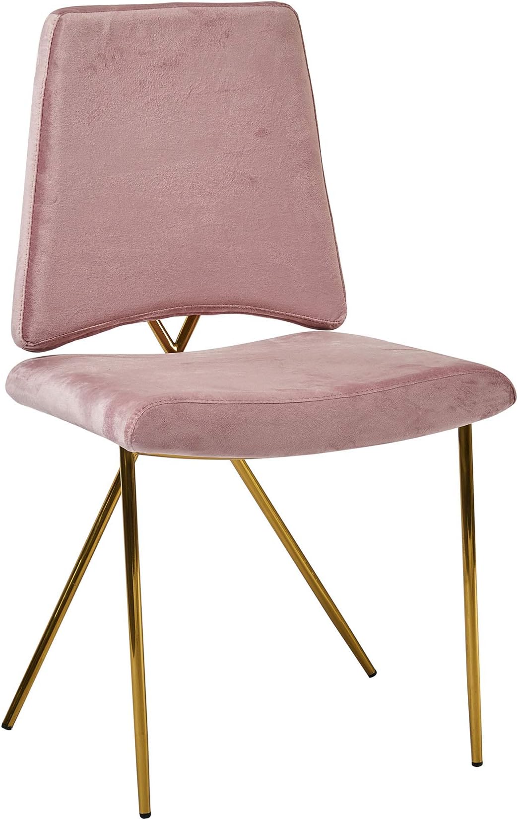 Abreo Marble Top Dining Table White Black Gold Silver Metal Legs for Dining Room 4 Seater (Pink Soft Velvet Dining Chair x1)