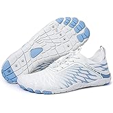Hike Footwear Lazuli Pro - Wide Toe Box & Non-Slip,Pro Healthy Breathable, and Comfortable feet with Barefoot Shoes for Women White/Blue