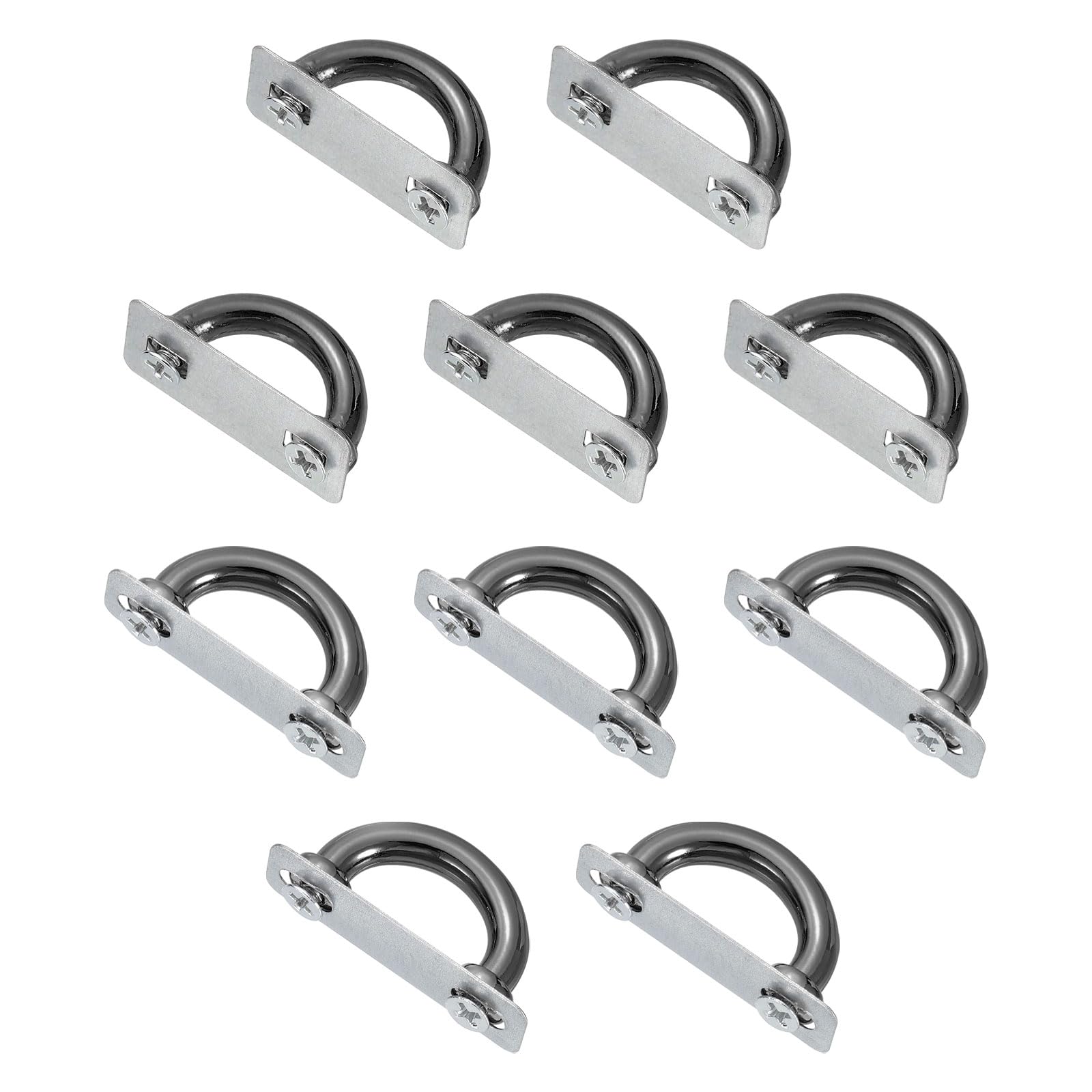 Photo 1 of uxcell 10 Pcs Arch Bridge Buckle, Metal D-Ring Connector Buckles Shackle 25x16x4mm, 26x13x4mm for Bag Hanger Purse Strap DIY Craft, Black