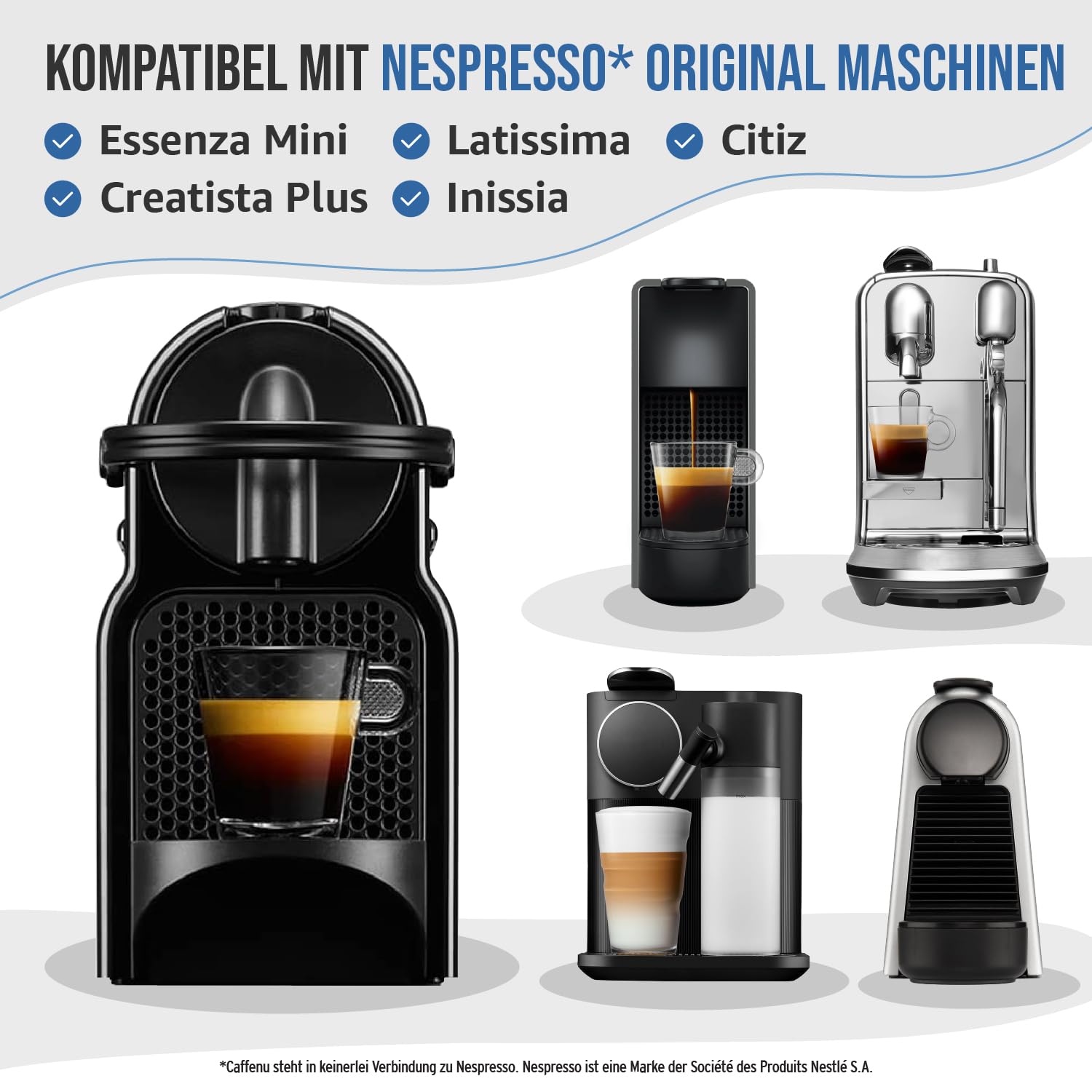Caffenu Nespresso Original kompatibles Reinigungs-Set | 2x Flüssig Entkalker | 4x Reinigungskapseln | Verhindert Maschinenausfälle | Natürliche Formel | Für perfekten Kaffeegenuss | 4-Monats-Packung 7