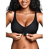 Cuteio Front Closure Bras for Women - S-L Racerback Jelly Bra No Underwire - Seamless Wireless Padded Bralette with Support