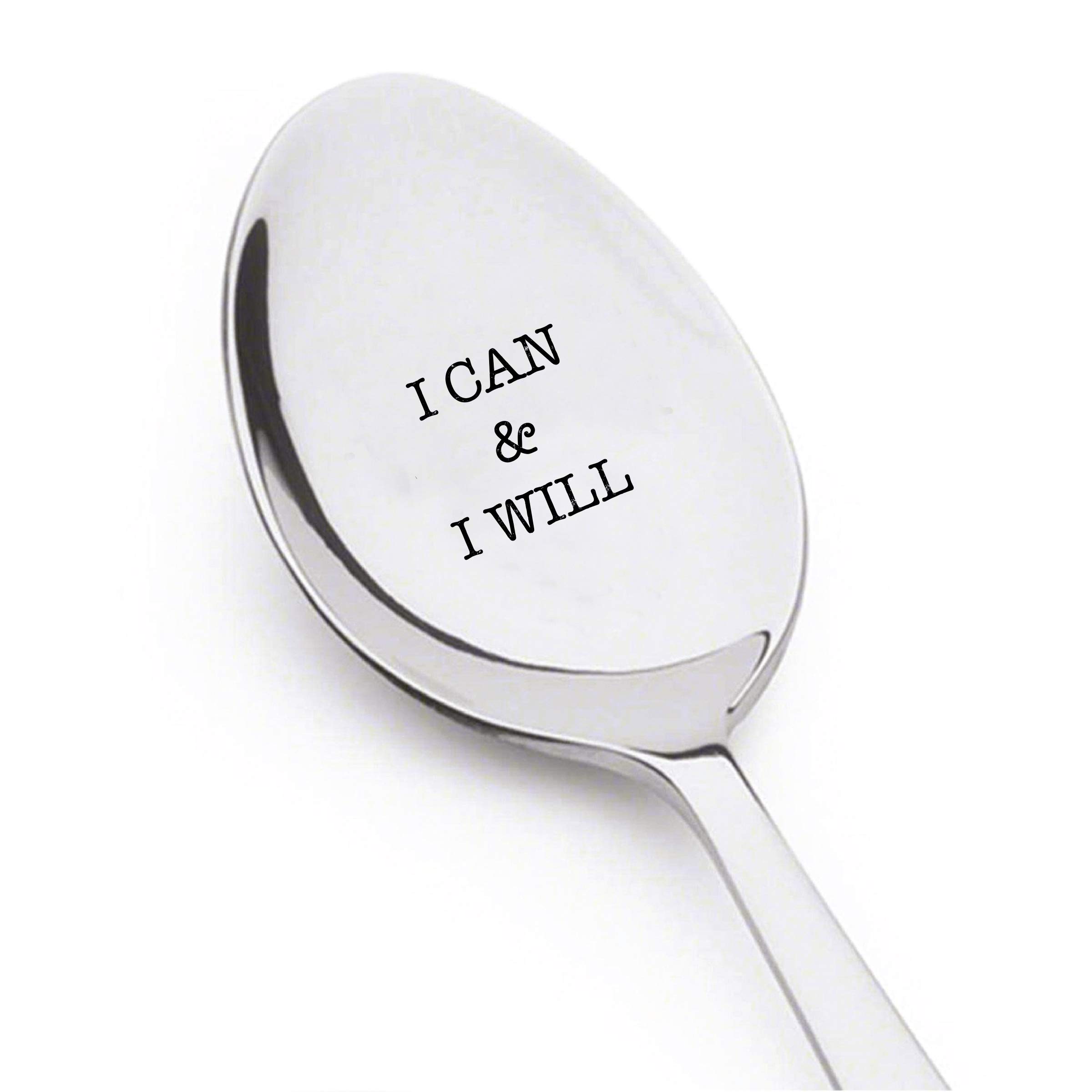 Ideas From Boston I Can And I Will Engraved Stainless Steel Spoon Motivational Encouraging Inspirational Gifts For Best Friends Couples Valentine On Birthday Anniversary Special Occasions