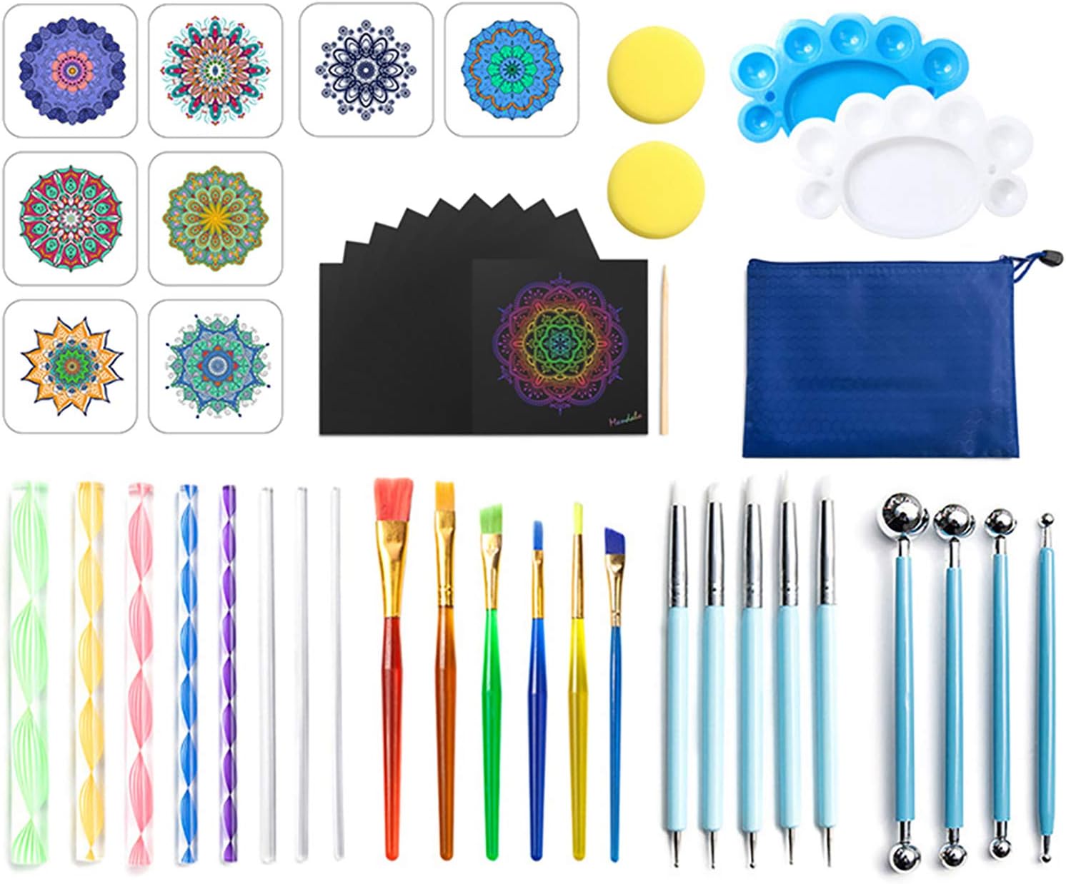 Kit Completo De Herramientas Para Pintura Mandala – 16 Piezas Con Plantillas Y Bolígrafos De Puntos