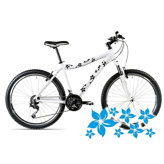 style4Bike Blümchen Aufkleber für das Fahrrad Blumen Sticker mehrteiliges Set Bike | S4B0084