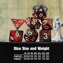 Grajar 35Pcs DND Dice Set with 5 Colorful Animal