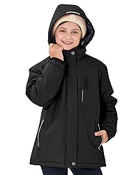 MoFiz Girls Ski Jacket Waterproof Fleece Lined