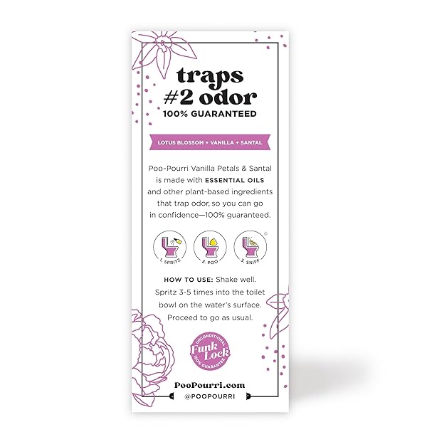POO-POURRI BEFORE-YOU-GO TOILET SPRAY, VANILLA PETALS & SANTAL, 2 FL OZ – LOTUS, LILY AND VANILLA