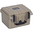 MEIJIA Portable All Weather IP67 Waterproof Camera Case,hard case with Customizable Fit Foam,Fit Use of Drones,Camera,Equipments,10.62 x9.68x6.87inches(Desert Tan)