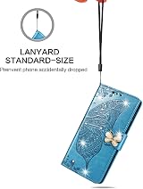 Reevermap Glitter Crystal Flip Case for 3.4 Phone - Blue Butterfly Design view 8