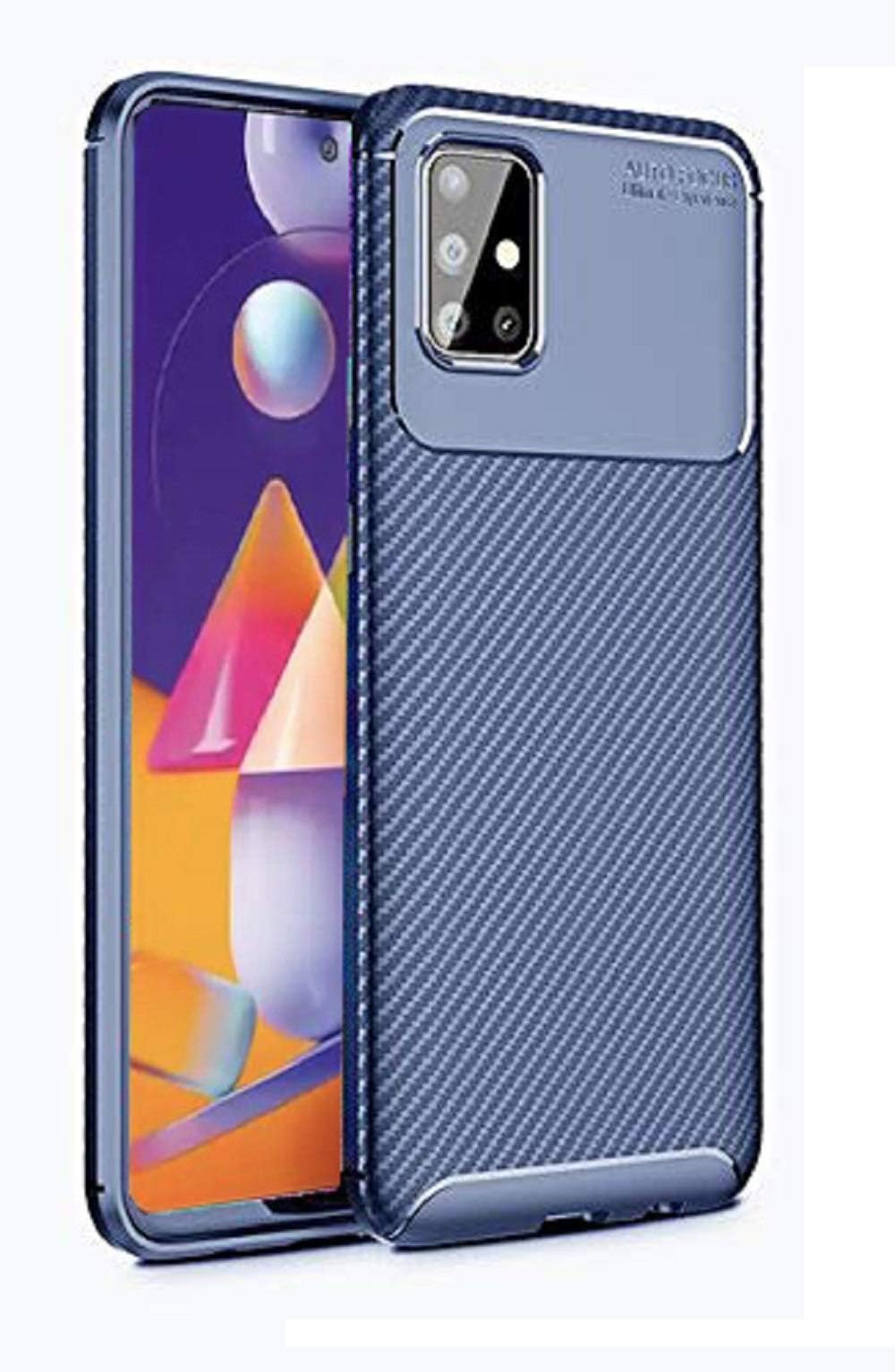 VALUEACTIVE Accessories For All Back Cover for Samsung Galaxy M31S(Thermoplastic Polyurethane;Polycarbonate/Blue)