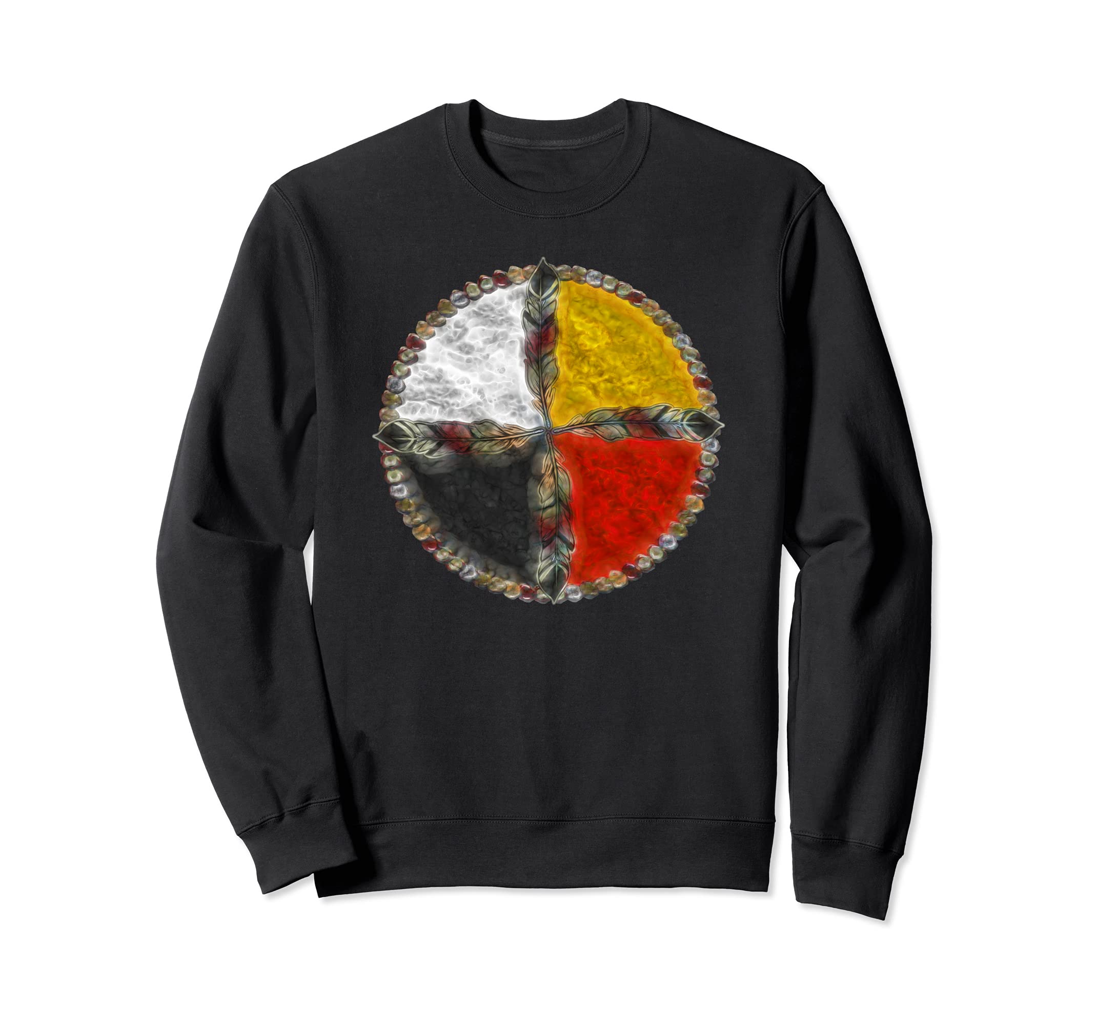 Native Americans - Medicine Wheel Feathers 2 - Fan Fun Sweatshirt