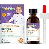 KidzVita - Polyvitamin Drops with Zinc 50ML - Multivitamins for 1-3 Years Toddlers, 9 Essential Vitamins (Vitamin A, Vitamin 