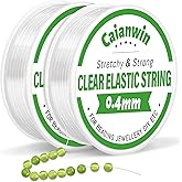 100M/0.4mm Elastic Bracelet String Cord Caianwin Stretchy Bracelet String Transparent Beading Thread Clear Bead Cord for Beading, Bracelet and Jewelry Making