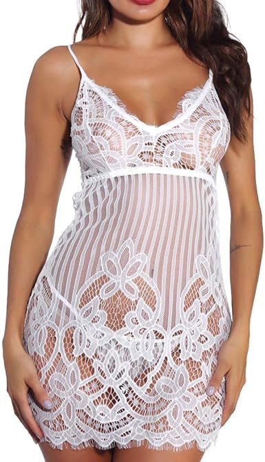 white lace lingerie dress