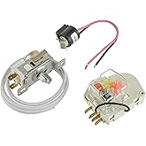 BOSHCHEN Upgraded 2198202 Cold Control Thermostat W10822278 Defrost Timer | W10225581 Bimetal Thermostat Refrigerator Defrost Complete Kit Replacement for Whirlpool Kenmore Refrigerators