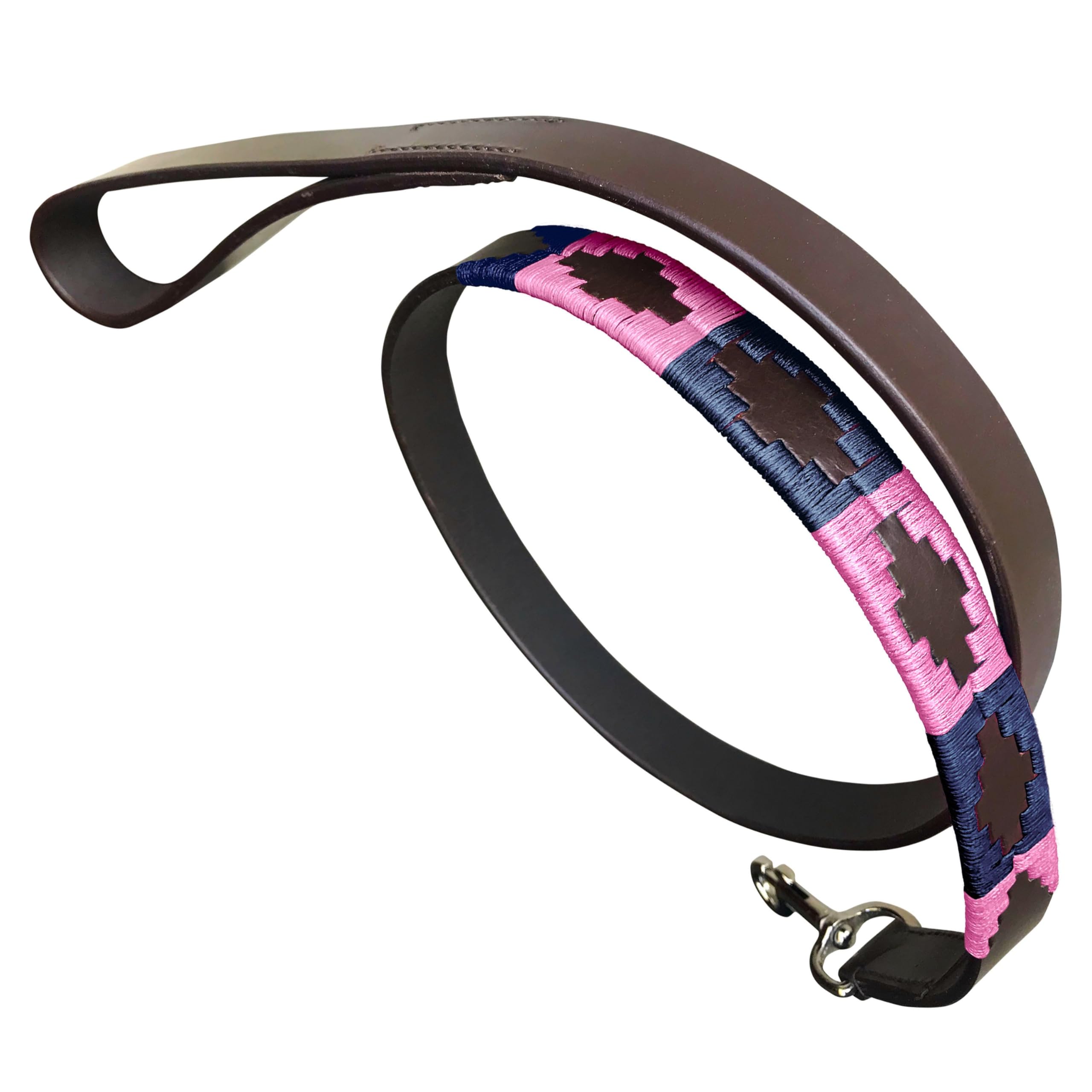 Carlos Diaz Genuine Leather Waxed Embroidered Polo Dog Lead